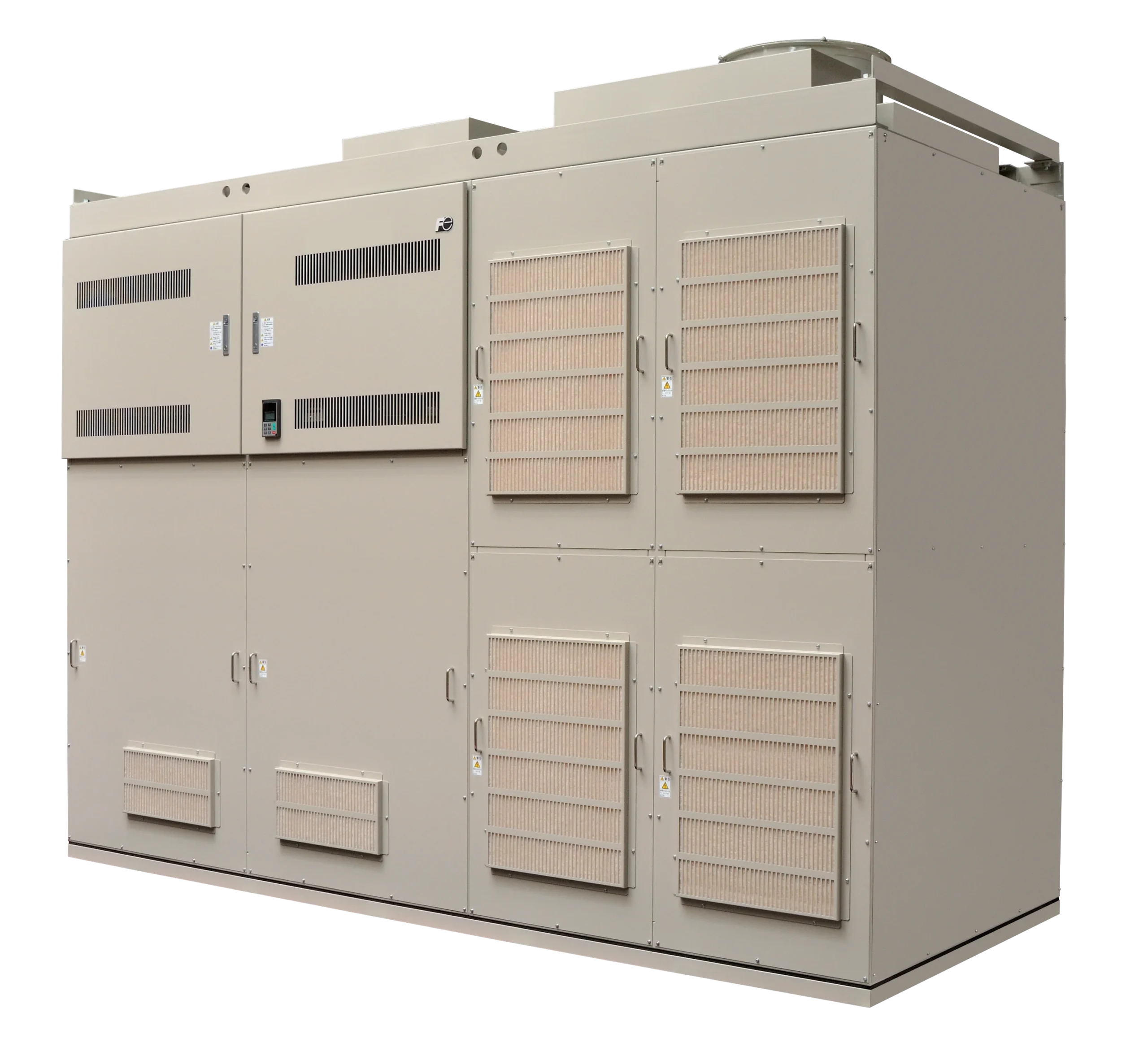 Front view of the Fuji Electric FRENIC4600FM5d air-cooled medium-voltage inverter cabinet.